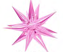 Фольгированная звезда 3D світло-рожева 40"