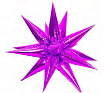 Фольгована зірка 3D фуксія 27,5"