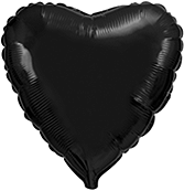 18" сердце б/р черное  201500 L фольга