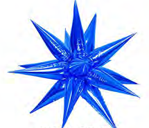 Фольгированная звезда 3D синяя 40"