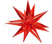Фольгована зірка 3D червона 40"