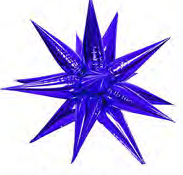 Фольгированная звезда 3D пурпурная 27,5"