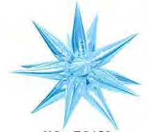 Фольгована зірка 3D світло-блакитна 27,5"