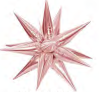 Фольгована зірка 3D рожеве-золото 40"