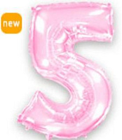 Цифра 5 пастель-розовая Flexmetal