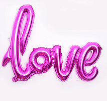 Надпись фольгированая LOVE пурпурная 108*65.5см