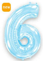 Цифра 6 пастель голубой Flexmetal