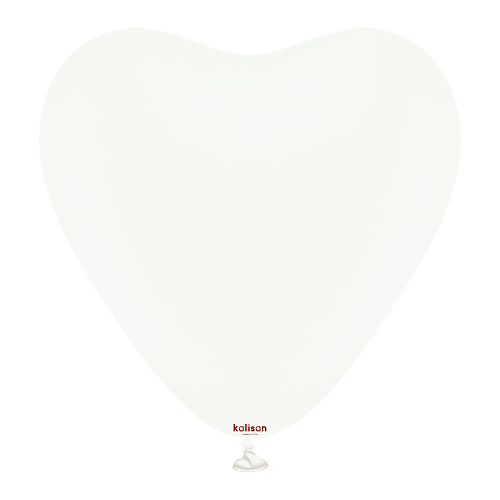 12" Сердце пастель Белый (White) Kalisan, Турция
