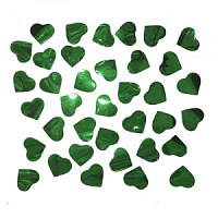 Конфетти сердце маленькое зеленый-металлик