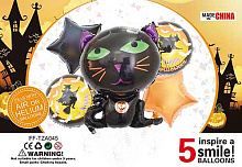 Набор шаров FF-TAZ045 "Halloween черный кот" 5шт.