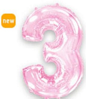 Цифра 3 пастель розовая Flexmetal