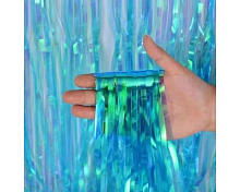 Декоративна шторка для фотозони - перламутрова блакитна 1*2 м