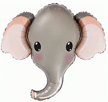 Голова слона (серая) мини фольга
