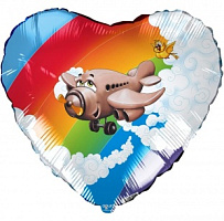 18 сердце с рисунком Самолетик Agura 