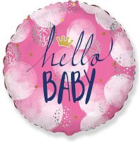 Круг-мини с рисунком Hello Baby девочка