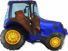 Трактор мини 14* фольга голубой