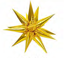 Фольгована зірка 3D золото 27,5"
