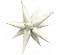 Фольгована зірка 3D білий пісок 40"