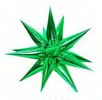 Фольгована зірка 3D зелена 40"