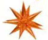 Фольгована зірка 3D поморанчева 27,5"