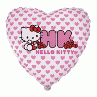 201715 Серце 18" (фольга) з мал. Hello Kitty HEARTS