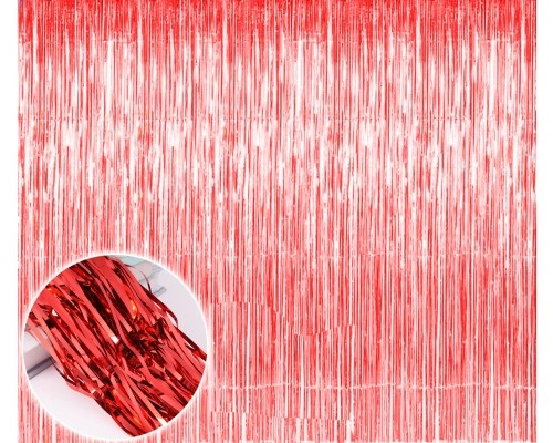 Декоративна шторка для фотозони - червона 1*2 м