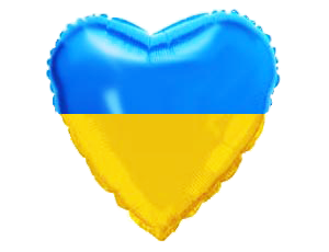 211505 Серце 18" (фольга)  з мал. Український прапор СИНЬО-ЖОВТИЙ