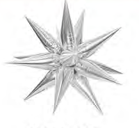 Фольгированная звезда 3D серебро 27,5"