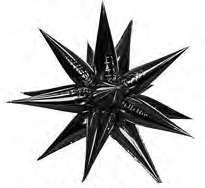 Фольгована зірка 3D чорна 27,5"