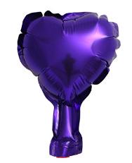 5" серце б/м пурпурове фольговане