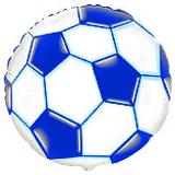 401506 круг 18* з малюнком Футбольний м"яч блакитний