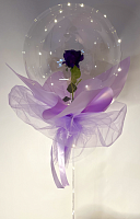 Комплект Bobo Шар Bubbles 22" прозорий з трояндою фіолетова Китай