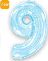Цифра 9 пастель-голубая Flexmetal