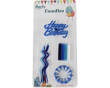 Свічки до торту "Happy Birthday" F18 блакитні