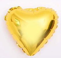 10" сердце золото фольгированное