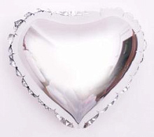 10" сердце серебро фольгированное