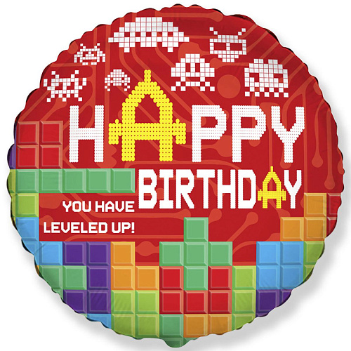41595 круг с рисунком Happy birthday кубики