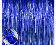 Декоративна шторка для фотозони - синя 1*2 м