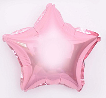 10" звезда розовая фольгированная