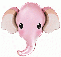 Голова слона (розовая) мини фольга