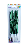 Свічки Хвилясті кручені зелені перламутрові (12шт)