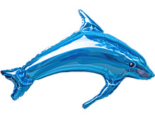 Китай Дельфін кулька фольгована 41"(105см)х16"(42см)  синій