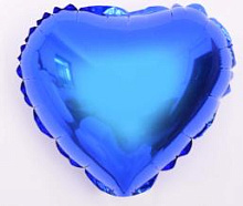 10" серце б/м синє фольговане