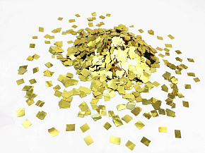 Конфетти КВАДРАТНЫЕ золото (1уп. = 100 гр.)