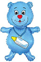 Мишка с соской 901648 Фольга голубой