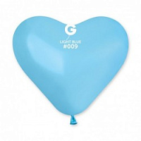 Сердце 10" пастель 09 голубое 