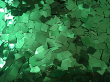 Конфетти квадратные зеленый-металлик