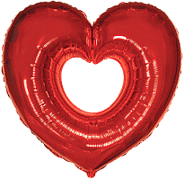 Серце в серці міні 902500 Фольга червоне