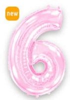Цифра 6 пастель-розовая Flexmetal