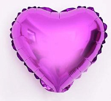 10" серце б/м фіолетове фольговане